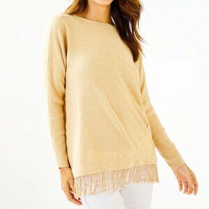 Lilly Pulitzer Glenda Coolmax Sweater, Heathered Sand Bar Gold, size XS EUC